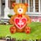 Glitzhome® 6ft. Lighted Valentine's Inflatable Bear with Heart Décor